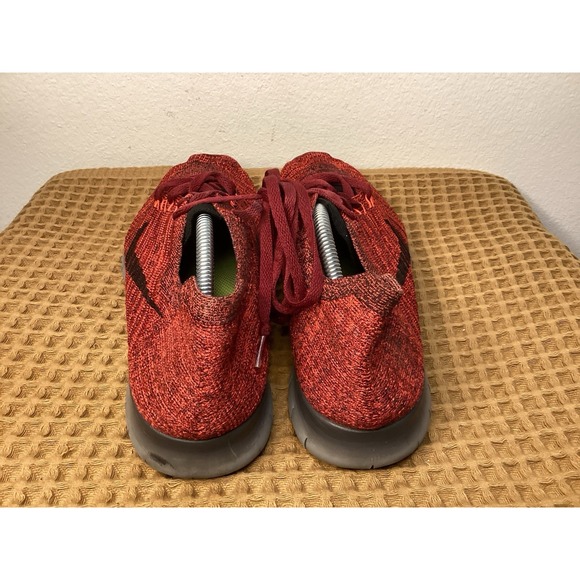 Nike Free RN Flyknit Men Sz 11.5 Blood Orange Red Black Running Shoes 831069-602 - Picture 3 of 8